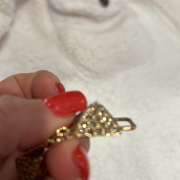 Tat 2 gold pyramid bracelet with rhinestone diamonds on the outside of pyramid - Picture 8 of 11